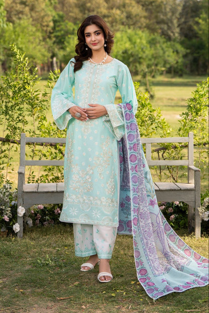 Blue Embroidered Cotton Salwar Suit Online in Dubai UAE Abudhabi Ajman Sharjah