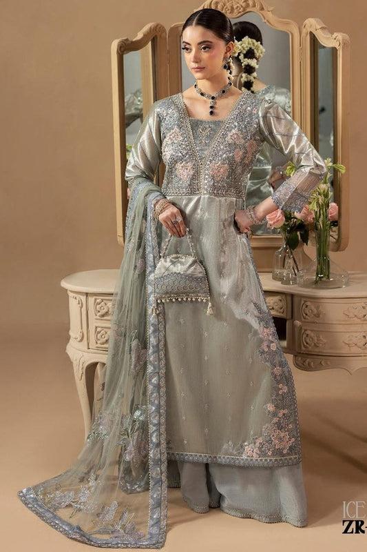 Blue Hand Embellished Silk Sharara Gharara Online in Dubai UAE Abudhabi Ajman Sharjah