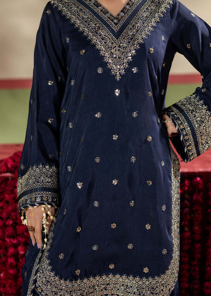 Blue Heavy Work Farshi Shalwar Suit Online in UK USA Canada