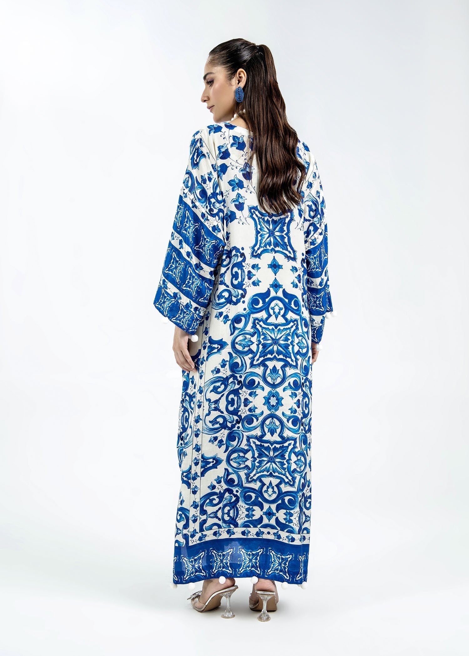 Blue Kaftan Set Stitched Online in KSA Riyadh Saudi Arabia Oman Bahrain Qatar