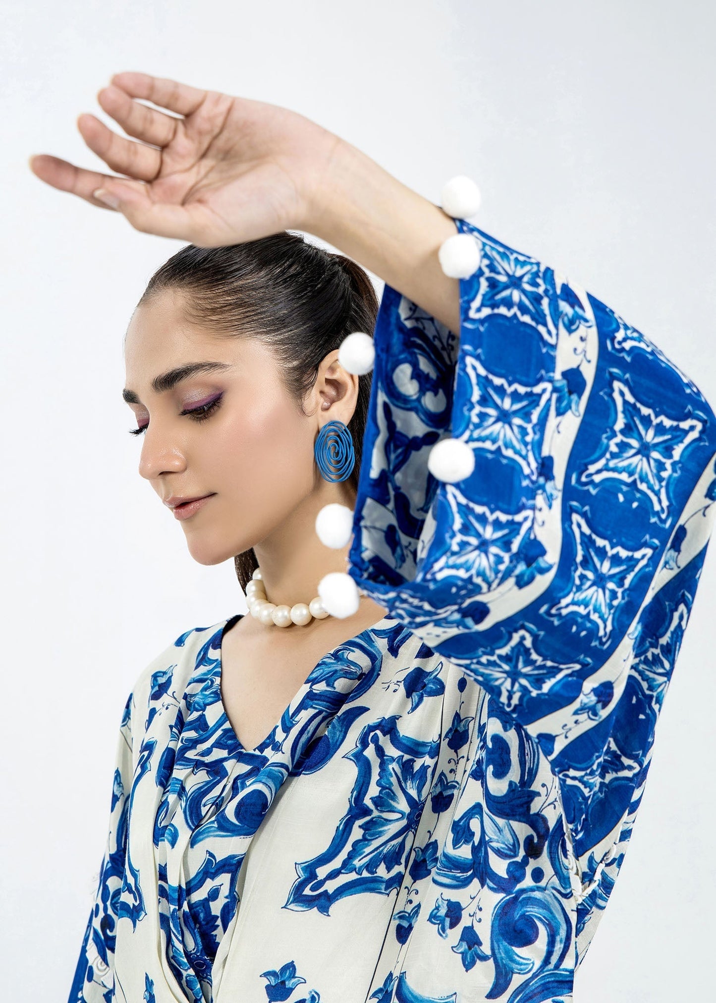 Blue Kaftan Suit for Women Online in Dubai DXB UAE Abudhabi Meena Bazaar