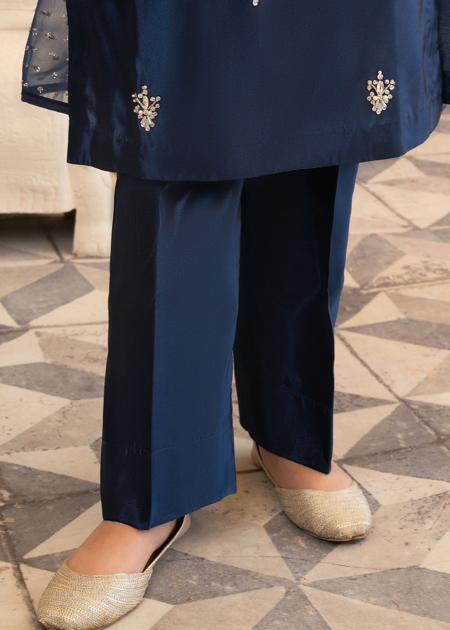 Blue Kattan Silk Adda Work Kids Shalwar Kameez Online in Dubai UAE Abudhabi Ajman Sharjah