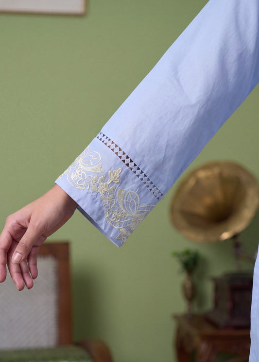 Blue Lagoon Embroidered Lawn Kurta Set Online in Dubai DXB UAE Abudhabi Meena Bazaar