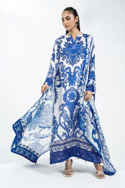 Blue Raw Silk Kaftan Suit Online in Dubai UAE Abudhabi Ajman Sharjah