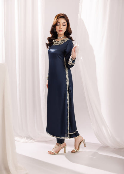 Blue Silk Adda Work Partywear Salwar Kameez Online in Sri Lanka India Australia