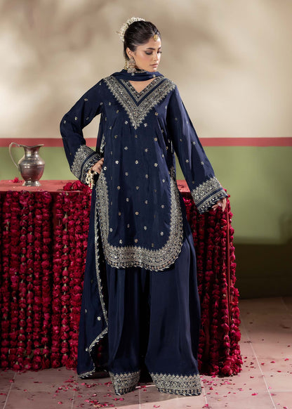 Blue Silk Farshi Shalwar Party Outfit Online in UK USA Canada