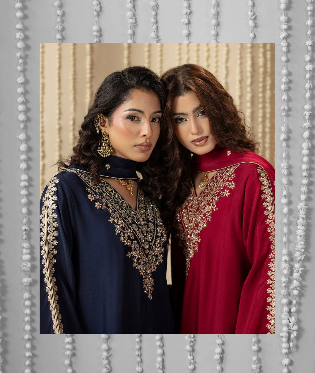 Blue Silk Kaftan with Trousers and Dupatta Online in Sri Lanka India Australia