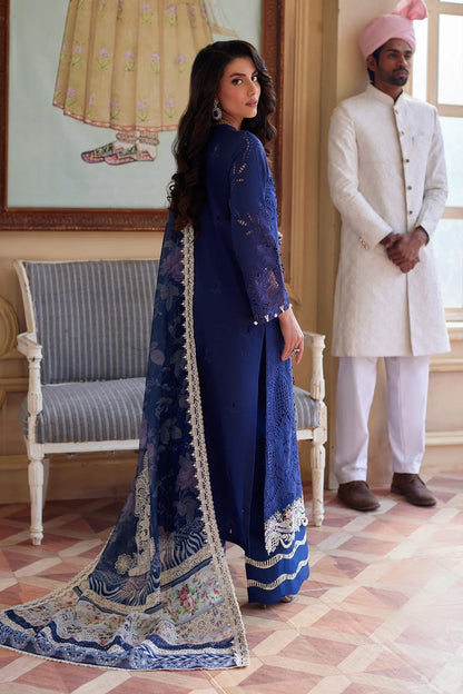 Navy Blue Chikankari Embroidered Lawn Suit