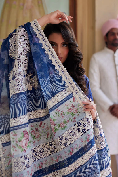 Navy Blue Chikankari Embroidered Lawn Suit