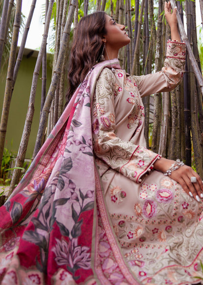 Blush-Beige Embroidered Lawn Straight Kurta Suit Online in Sri Lanka India Australia