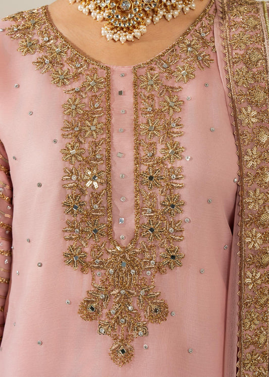 Blush Pink Chiffon Kurta Suit Online in Dubai DXB UAE Abudhabi Meena Bazaar