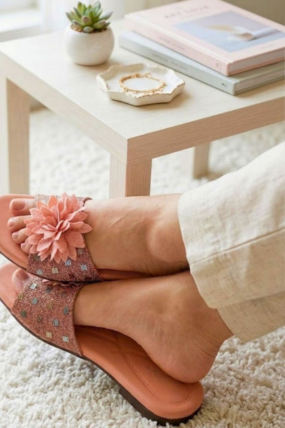 Blush Pink Cross-Strap Flats Online in Dubai UAE Abudhabi Ajman Sharjah