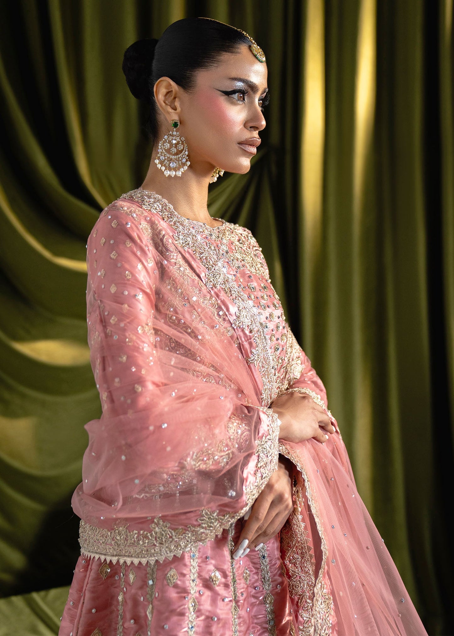 Blush Pink Embellished Lehenga for Women Online in Dubai UAE Abudhabi Ajman Sharjah
