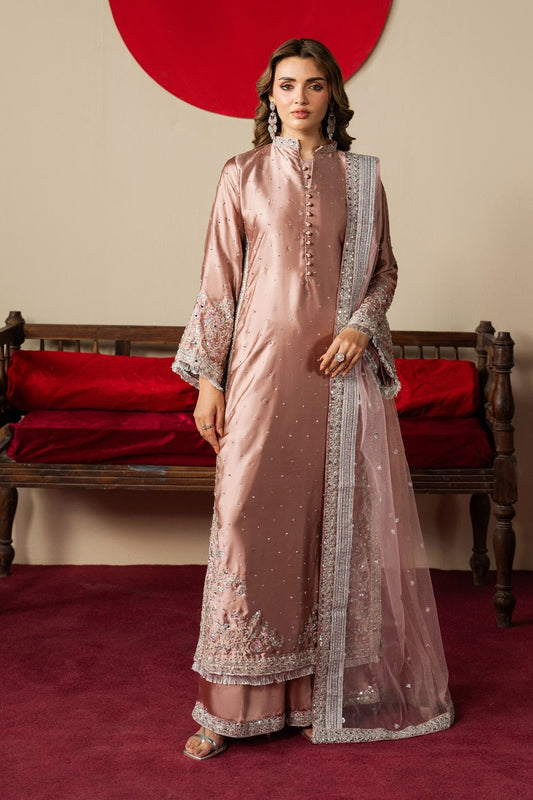 Blush Pink Embellished Net Wedding Suit Online in Dubai UAE Abudhabi Ajman Sharjah