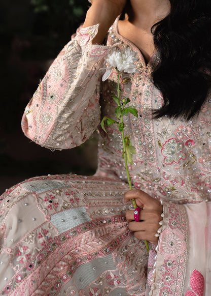 Blush Pink Embroidered Chiffon Pakistani Wedding Suit Online in Dubai DXB UAE Abudhabi Meena Bazaar