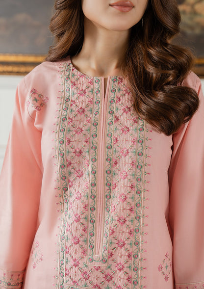 Blush Pink Embroidered Cotton Eastern Wear Online in Dubai UAE Abudhabi Ajman Sharjah