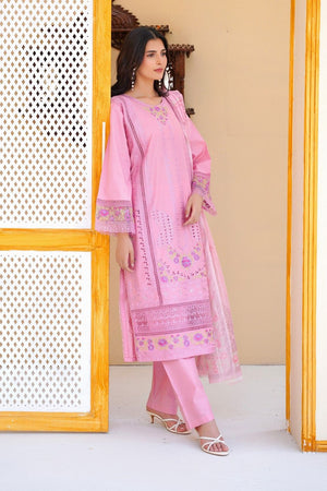 Blush Pink Embroidered Lawn Kurta Set Online in Dubai UAE Abudhabi Ajman Sharjah