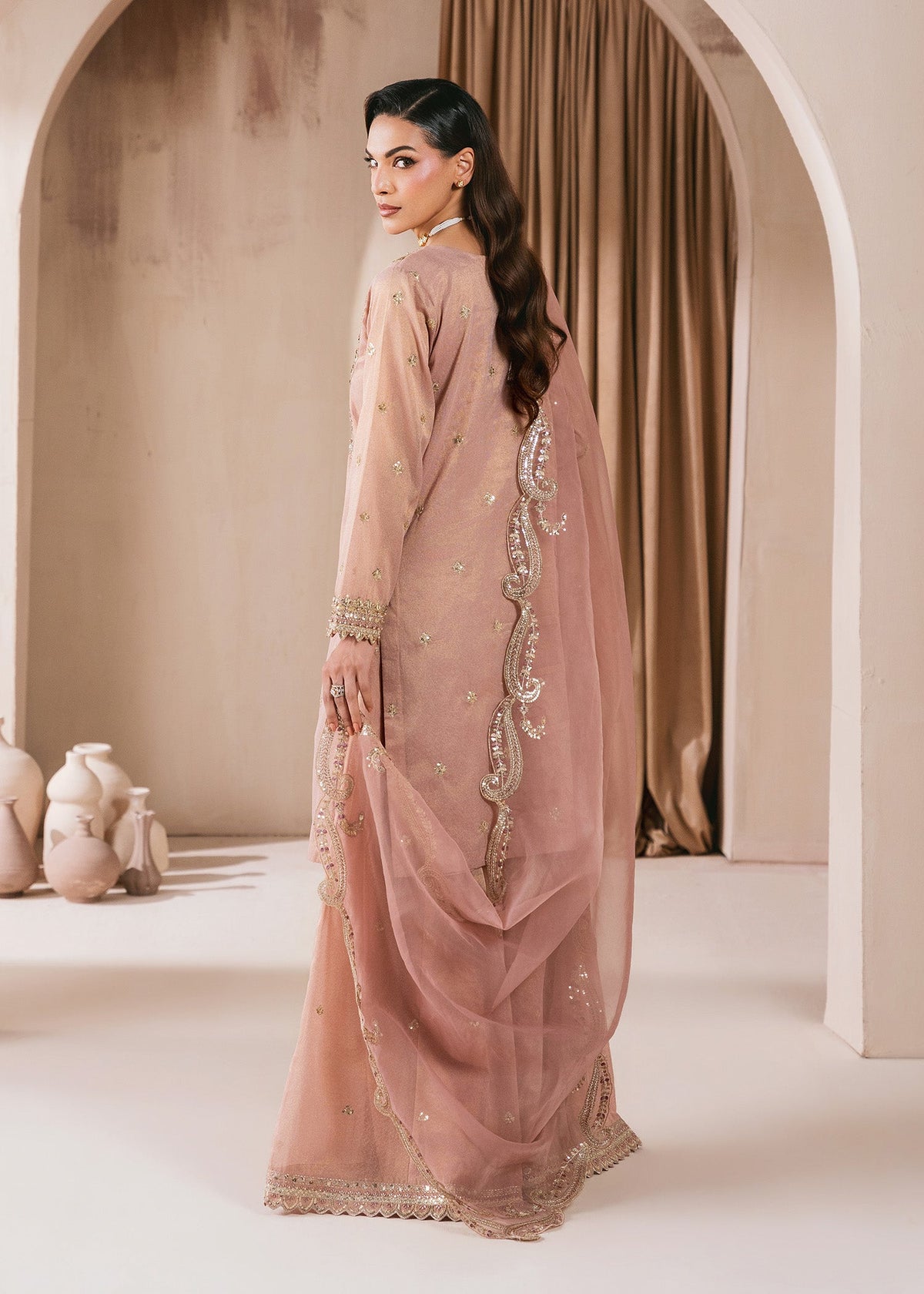 Blush Pink Embroidered Masuri Sharara for Women Online in Sri Lanka India Australia