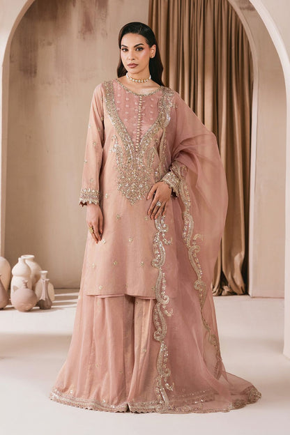 Blush Pink Embroidered Masuri Sharara Online in Dubai UAE Abudhabi Ajman Sharjah