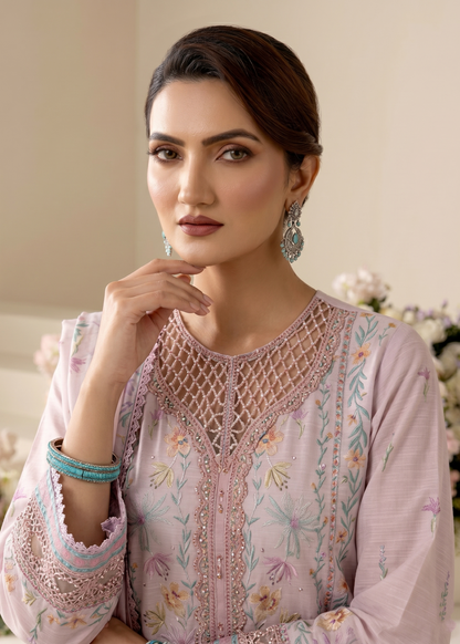 Blush Pink Embroidered Raw Silk Festive Wear Suit Online in Dubai DXB UAE Abudhabi Meena Bazaar