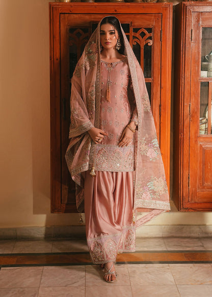Blush Pink Embroidered Silk Salwar Suit for Women Online in Dubai UAE Abudhabi Ajman Sharjah