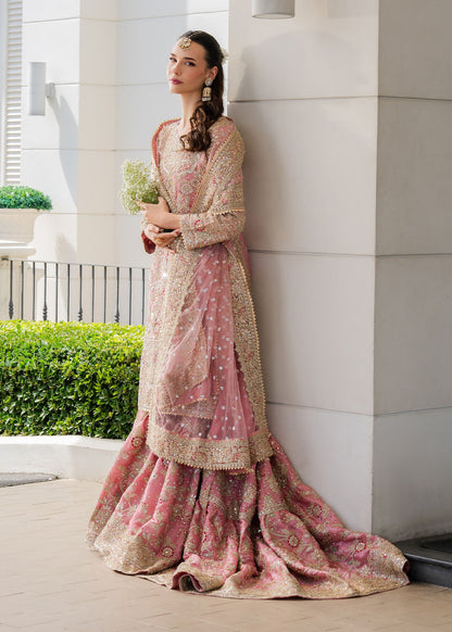 Blush Pink Gold Work Lava Silk Gharara Online in Sri Lanka India Australia