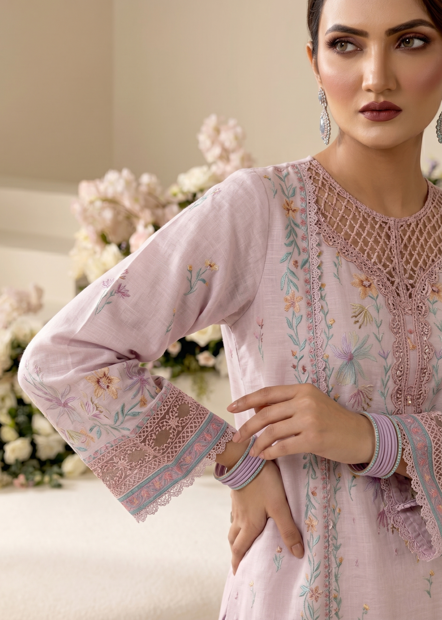 Blush Pink Raw Silk Embroidered Salwar Kameez Online in UK USA Canada