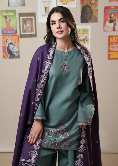 Bondi Blue Winter Wear Pakistani Salwar Suit Online in Dubai UAE Abudhabi Ajman Sharjah