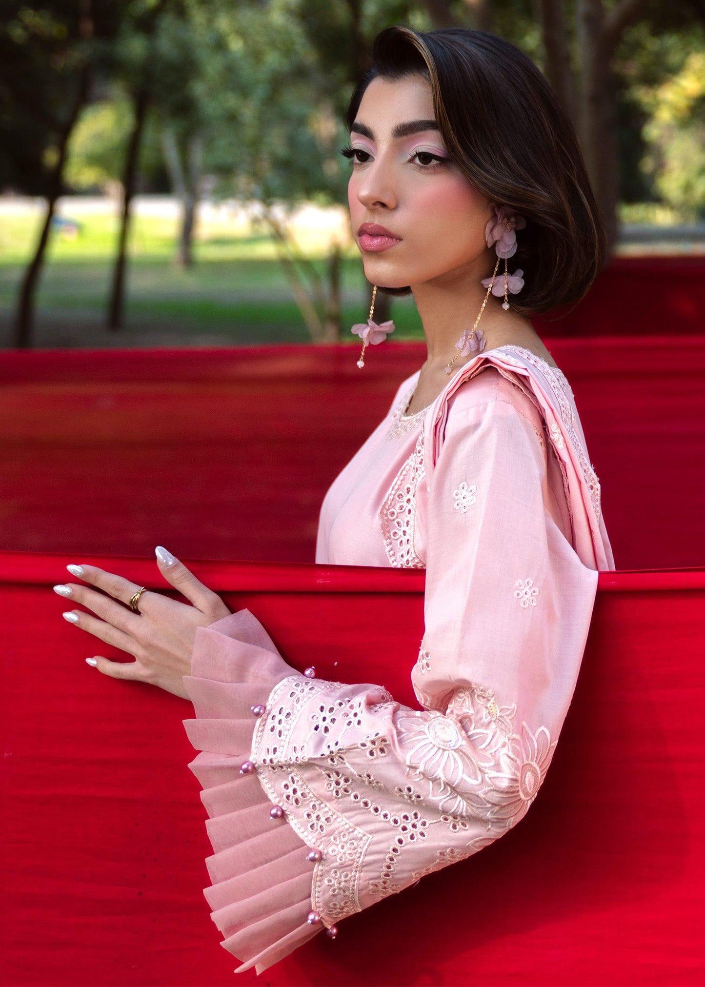 Botanical Motif Lawn Festive Wear Suit Online in Sri Lanka India Australia