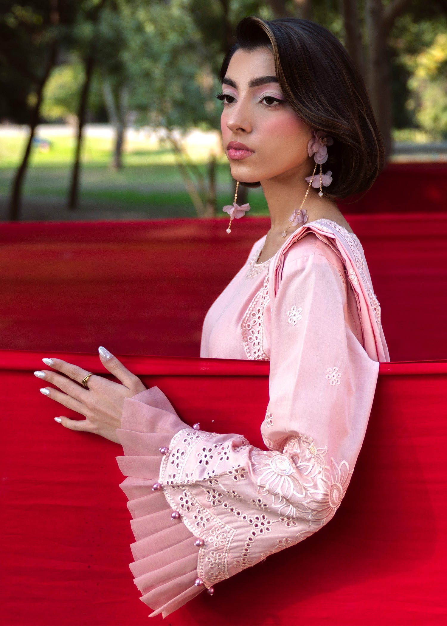 Botanical Motif Lawn Festive Wear Suit Online in Sri Lanka India Australia