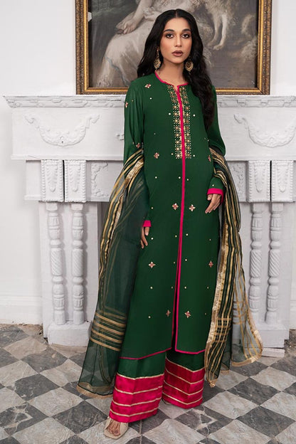 Bottle Green Adda Work Kattan Silk Salwar Kameez Online in Dubai UAE Abudhabi Ajman Sharjah