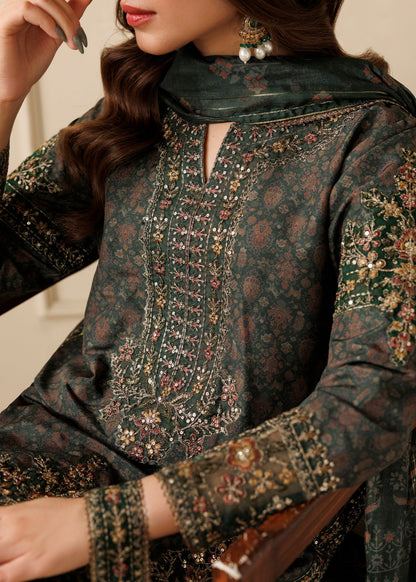 Bottle Green Embroidered Farshi Shalwar Latest Pakistani Suits Online in Sri Lanka India Australia