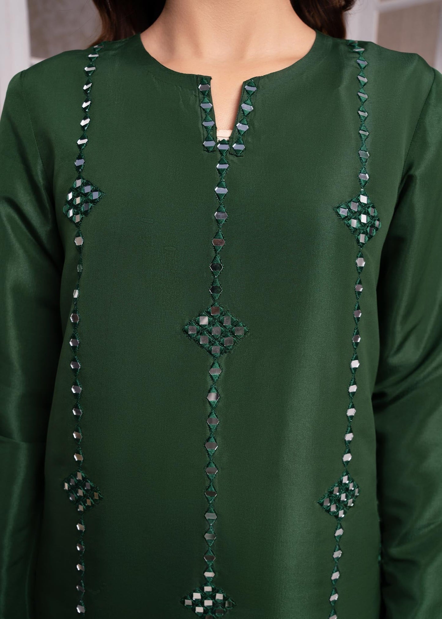 Bottle Green Kattan Silk Festive Suit with Organza Dupatta Online in Sri Lanka India Australia