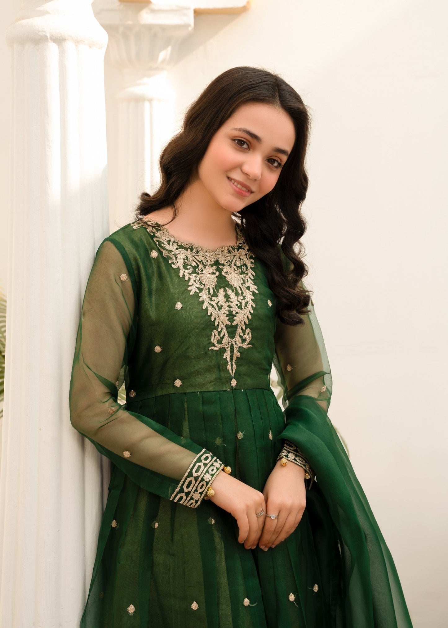 Bottle Green Masuri Festive Ensemble Online in Sri Lanka India Australia