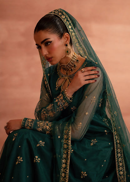 Bottle Green Pakistani Sharara Suit Online in Dubai UAE Abudhabi Ajman Sharjah