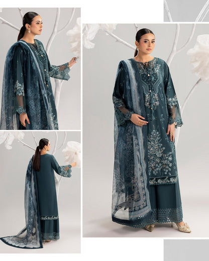 Breathable Lawn Cotton Suit with Khadi Net Dupatta Online in Dubai UAE Abudhabi Ajman Sharjah