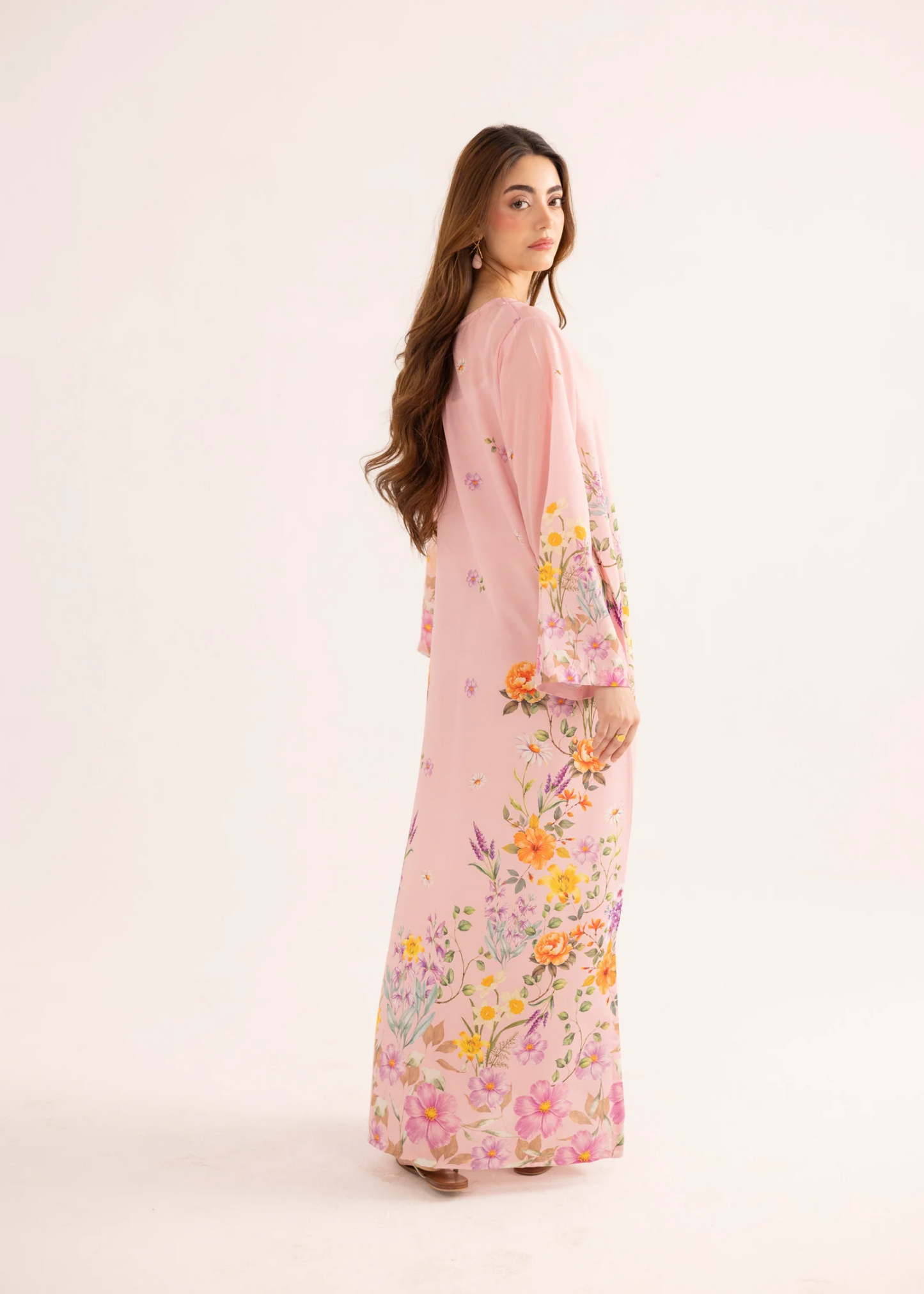 Breathable Silk Lawn Kaftan in Pink Online in Sri Lanka India Australia