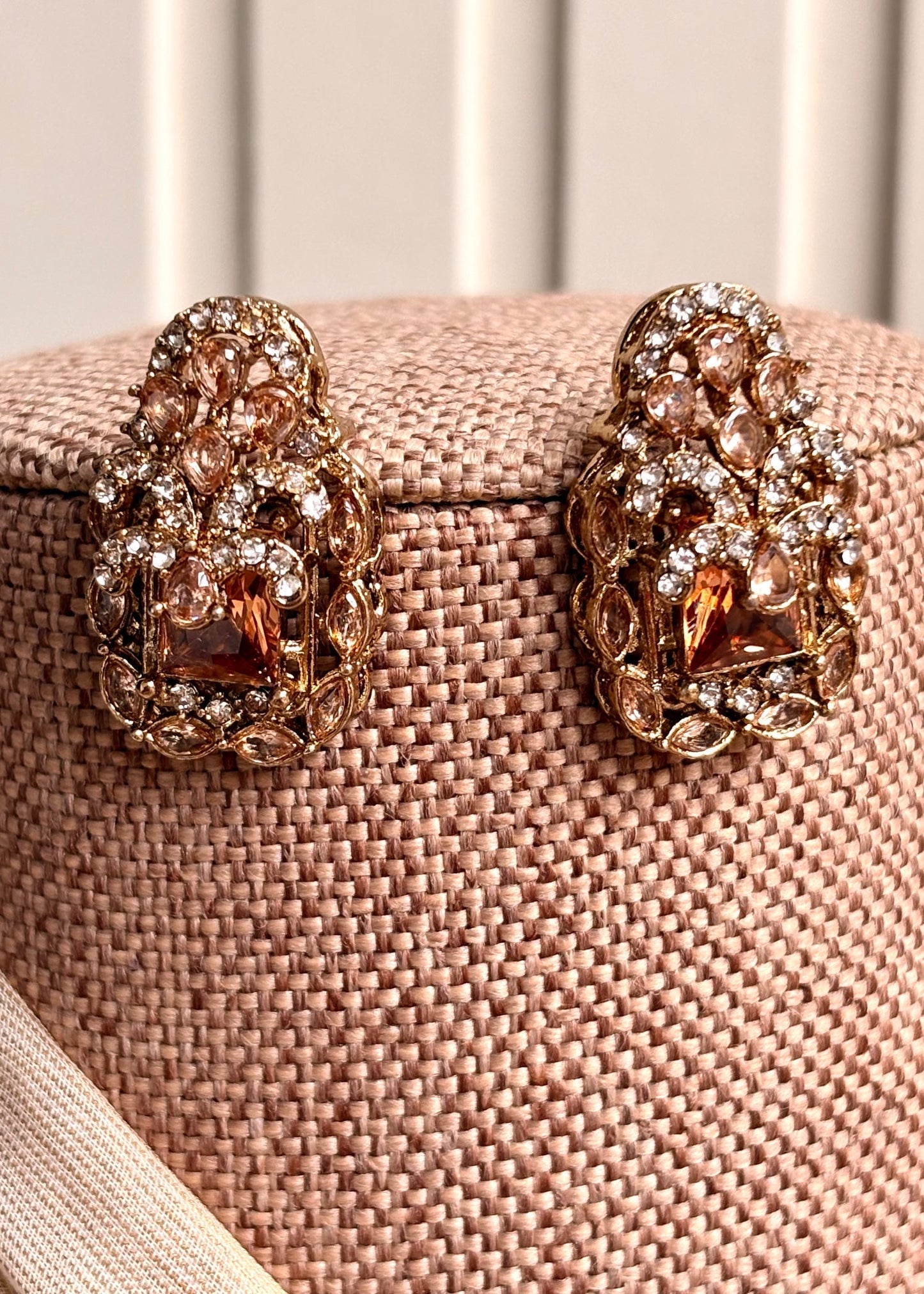 Bridal Champagne Jewellery Set with Stone Work Online in KSA Riyadh Saudi Arabia Oman Bahrain Qatar