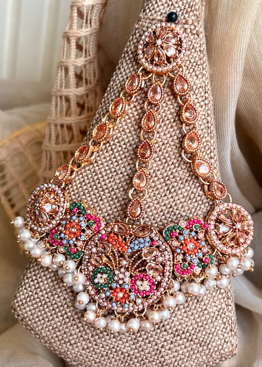 Bridal Choker Necklace Set Online in KSA Riyadh Saudi Arabia Oman Bahrain Qatar
