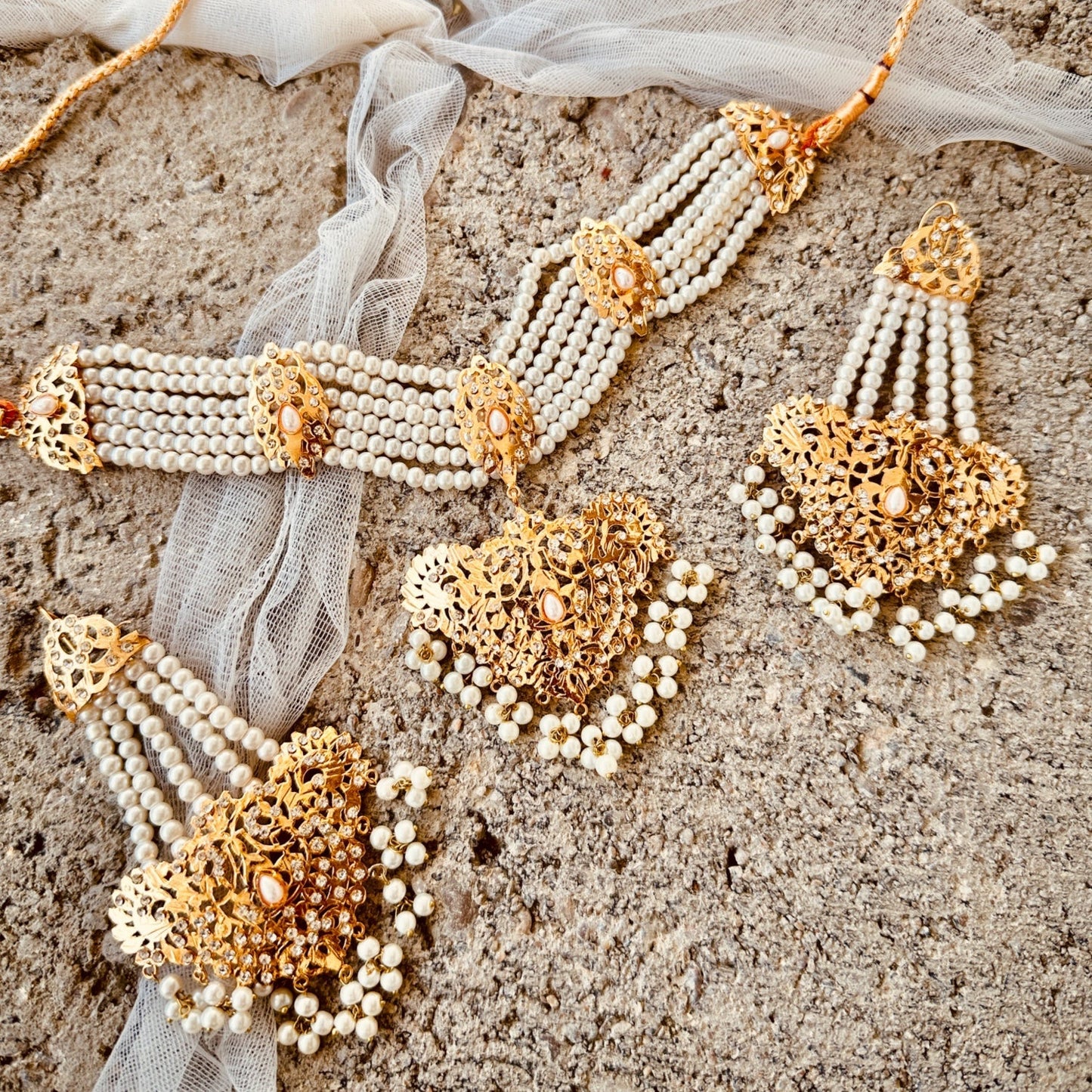 Bridal Gold Plated Choker Set Online in UK USA Canada