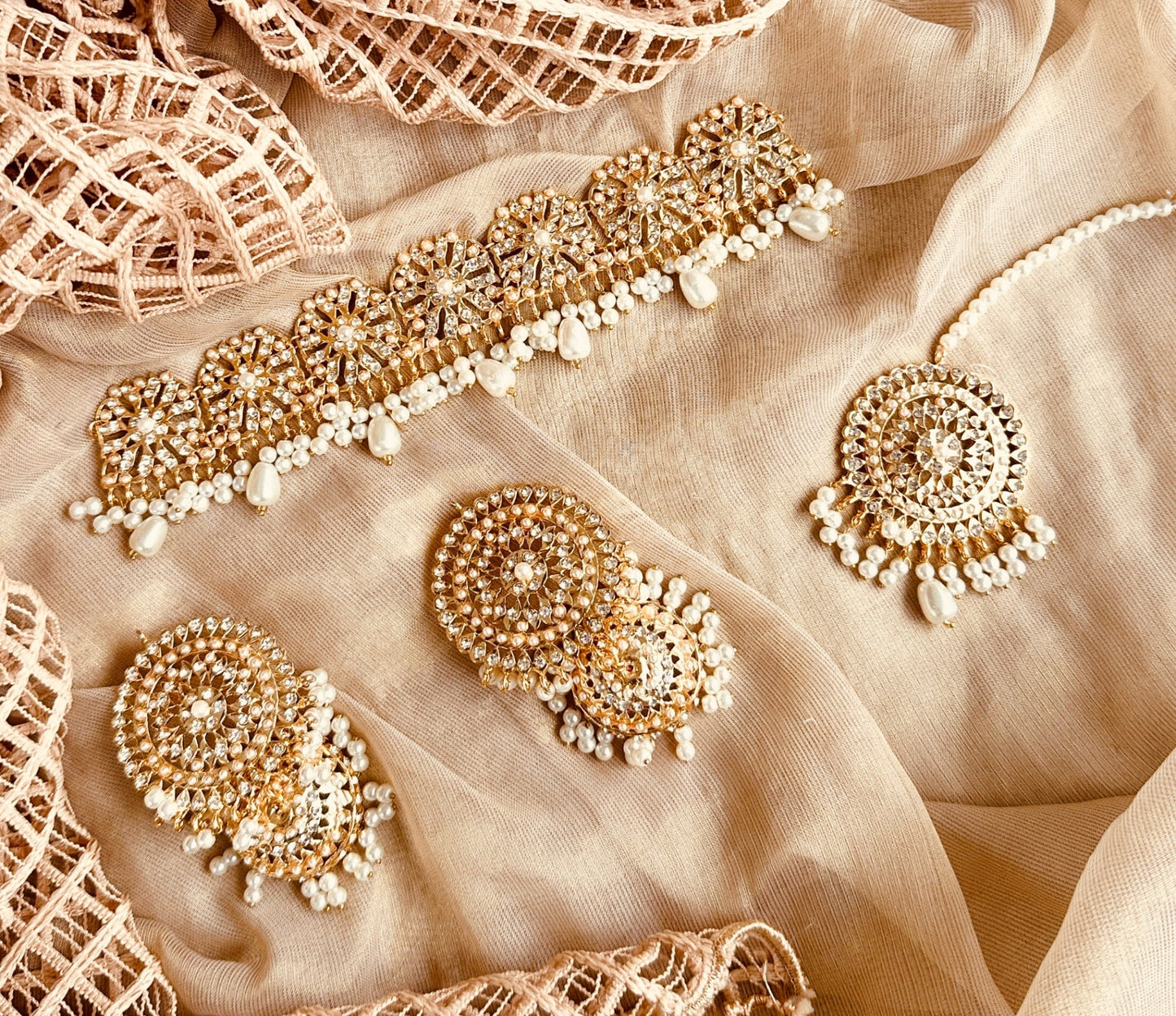 Bridal Gold Plated Jewellery Set for Wedding Online in KSA Riyadh Saudi Arabia Oman Bahrain Qatar