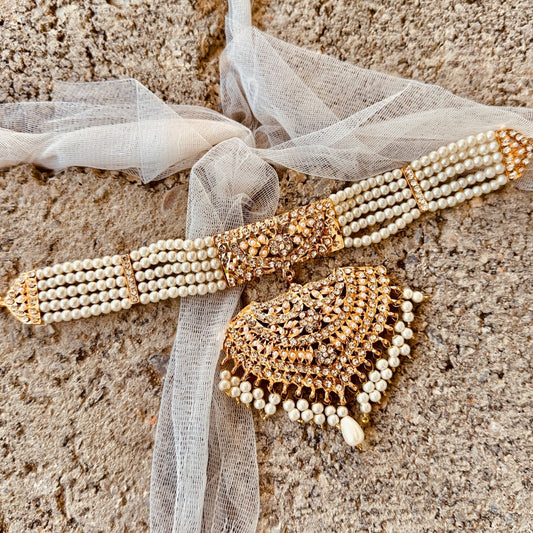 Bridal Gold Plated Tikka and Jhoomar Set Online in UK USA Canada