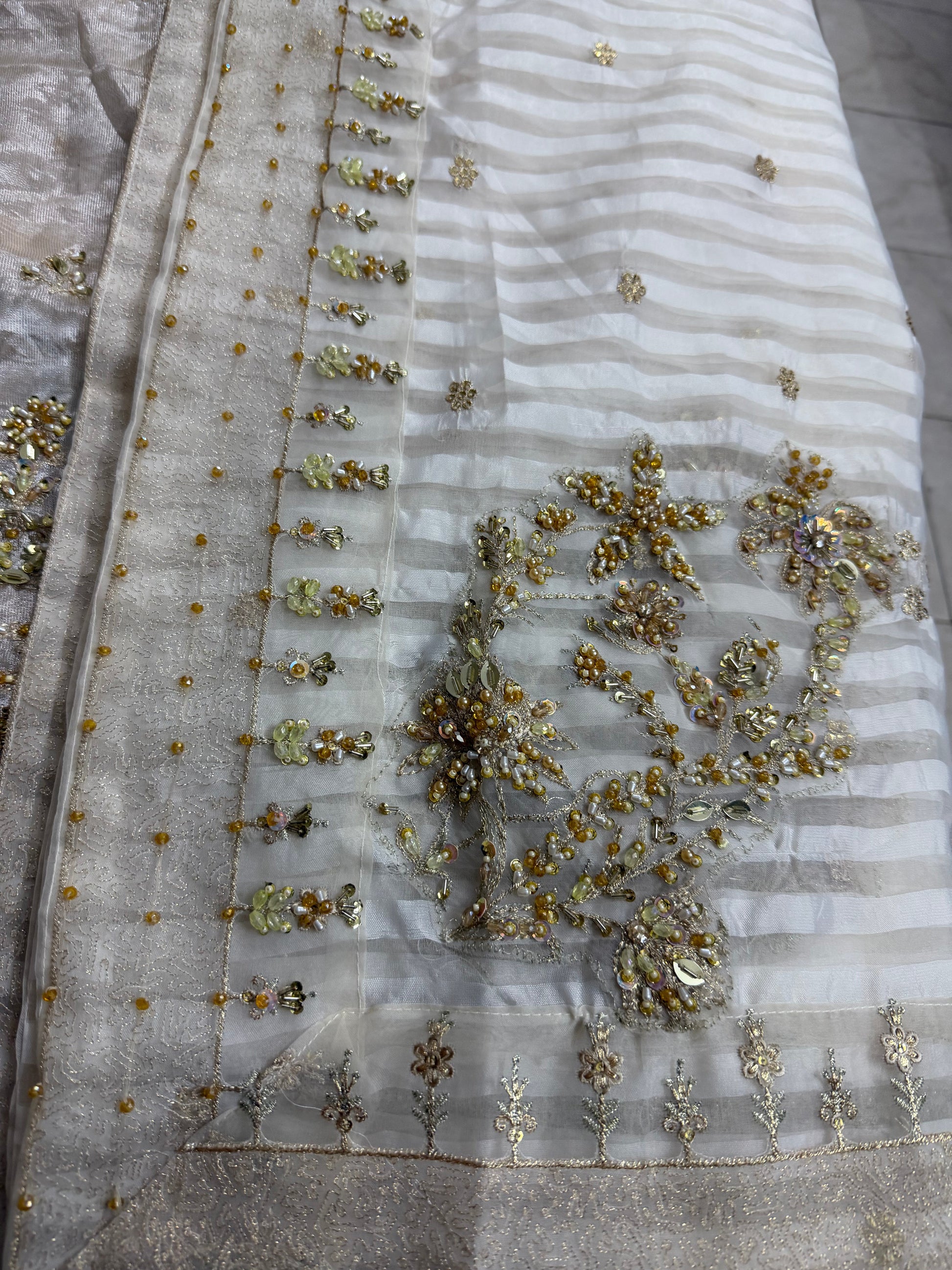 Bridal Ivory Gold Embellished Gharara Sharara Online in Sri Lanka India Australia