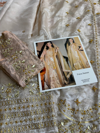 Bridal Ivory Gold Embellished Sharara Gharara Online in Sri Lanka India Australia