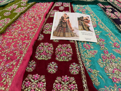 Bridal Lehenga with Mirror and Thread Work Online in UK USA Canada