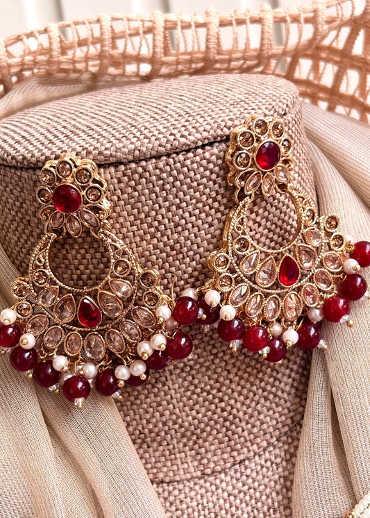 Bridal Maroon Choker Jewellery Online in KSA Riyadh Saudi Arabia Oman Bahrain Qatar