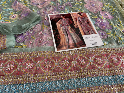 Bridal Multi Chiffon Floral Embellished Lehenga Online in Sri Lanka India Australia