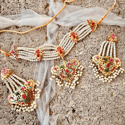 Bridal Multi Color Gold Plated Jewelry Set Online in UK USA Canada