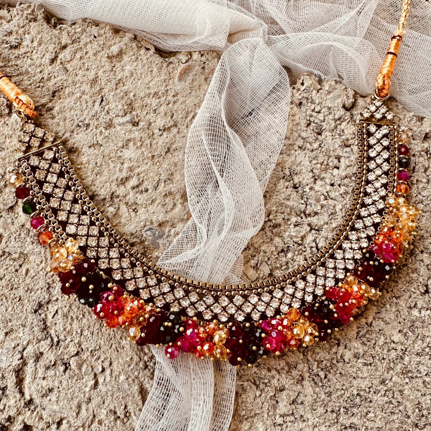 Bridal Nauratan Necklace Set with Tikka Online in UK USA Canada