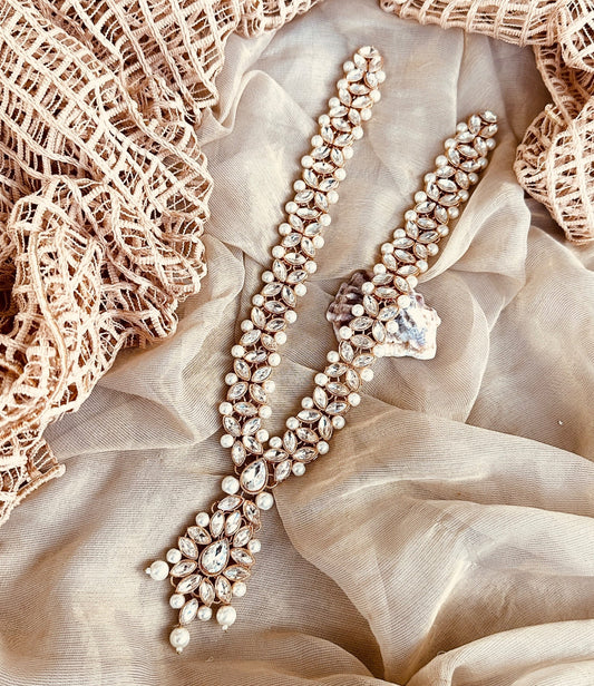 Bridal Pearl White Gold Plated Choker Set Online in UK USA Canada